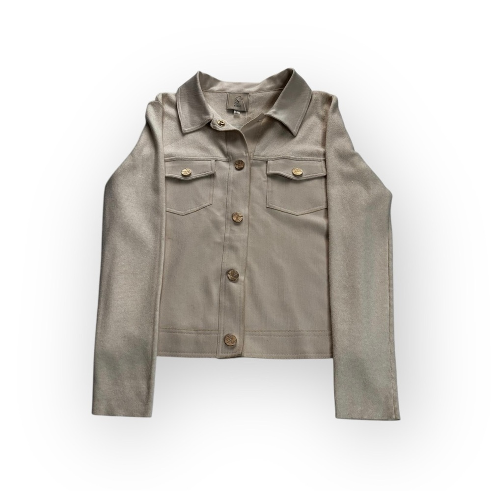 ✨ Sioni Cream Knit Denim-Style Jacket – Size S (NWT)